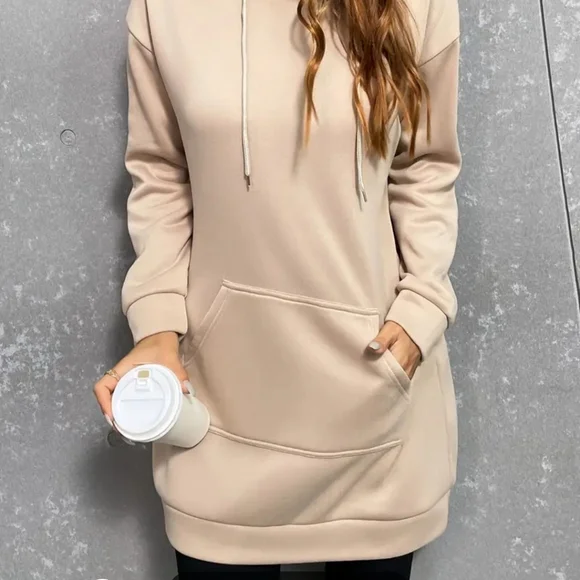 New apricot oversized sweatshirt with hood size large - Picture 9 of 11